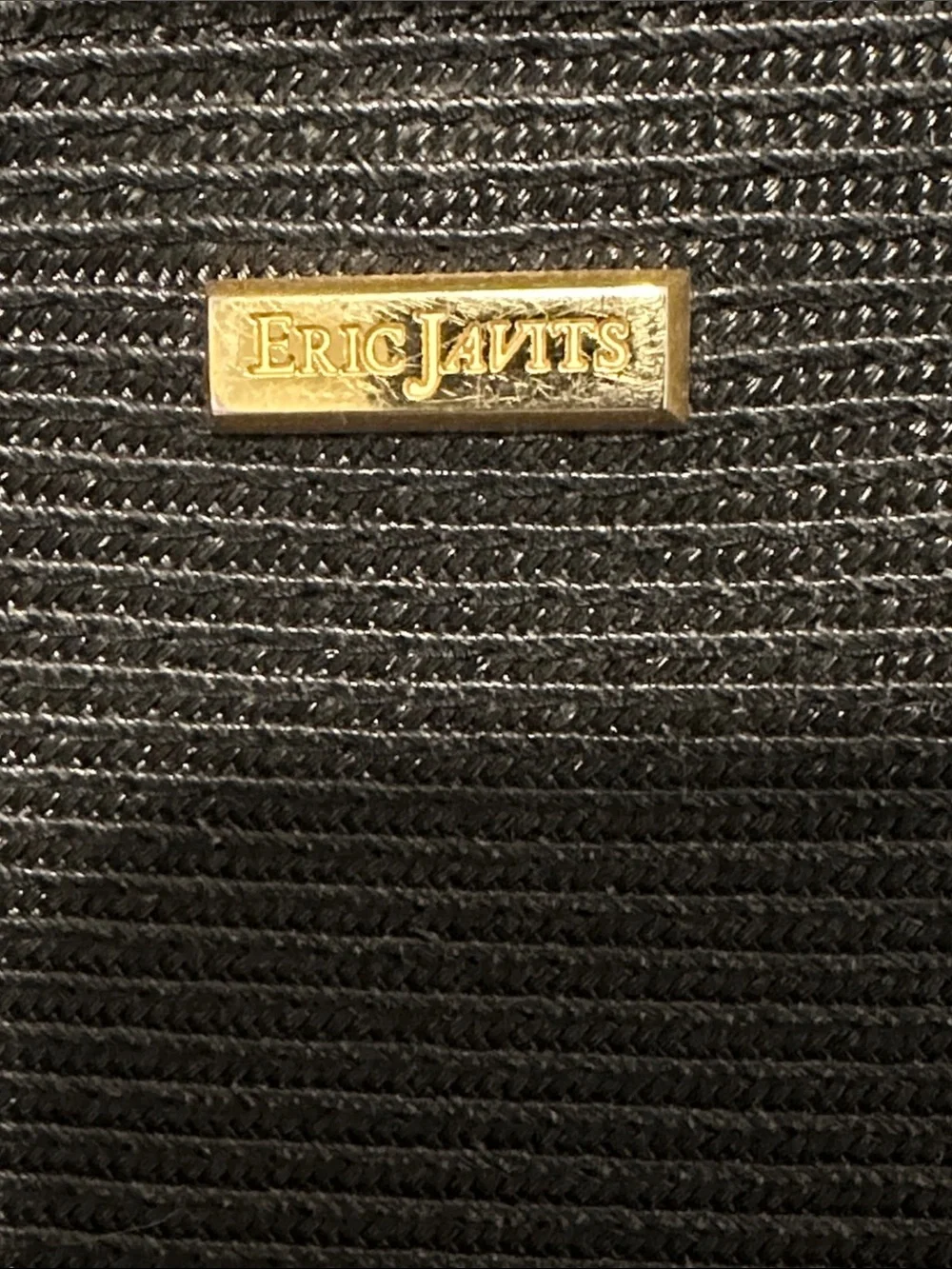 Erick Javits Black Shoulder Bag with adjustable Tan Strap
